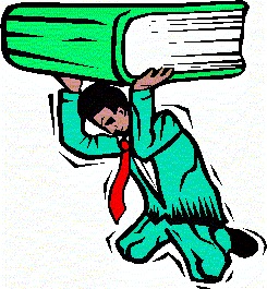 Man holding up heavy book like Atlas holding up the world