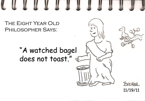 A watched bagel does not toast