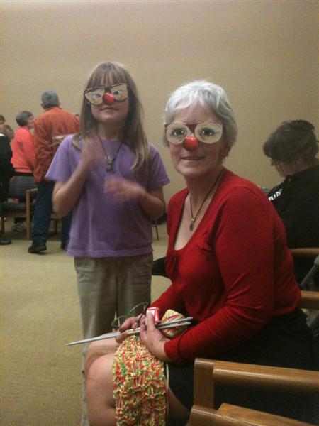 Mother and daughter in special glasses