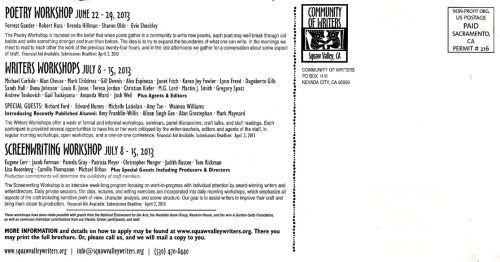 www.squawvalleywriters.org / 530-470-8440