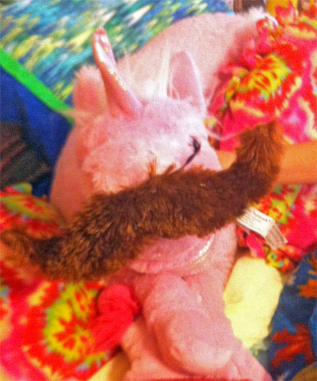 The mustache disguise.