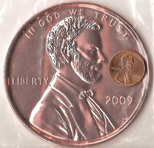 What did the big penny say to the little penny? What did the little penny say to the big penny?