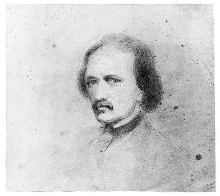 Edgar Allan Poe -- self-portrait