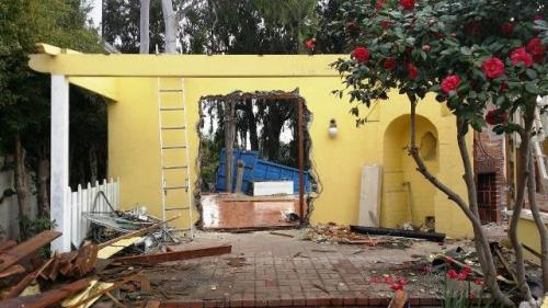 Bradbury home during demolition.  Photo by John King Tarpinian of file770.com.