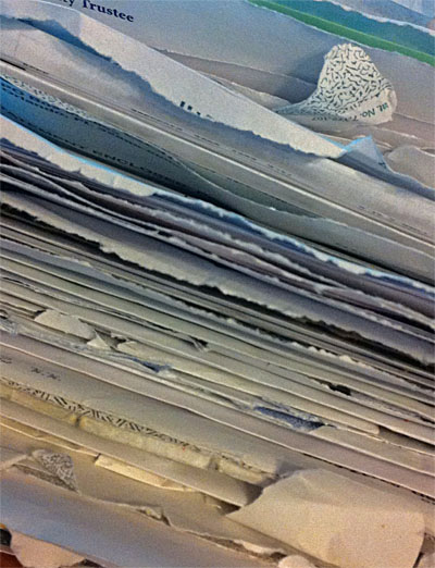 Ages from now, when archeologists dig up the strata of our time, it won't be rock, but miles and miles deep of processed paper and envelopes.