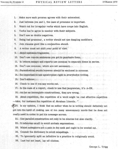 Humor and Grammar Gremlins -- from 1979