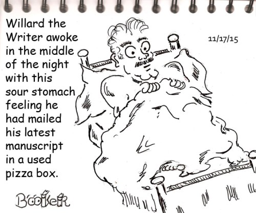 Willard's concern was further justified when he opened the refrigerator and found a slice of pizza a padded envelope. 