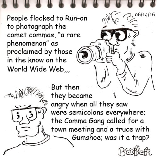 P.I. Graham R. Gumshoe paused to consider his options; and punctuation;