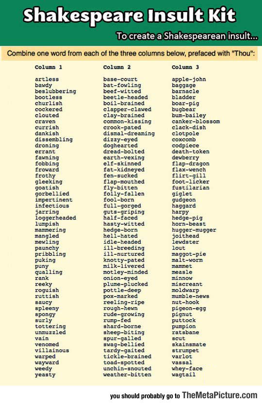 Shakespeare Insult Kit