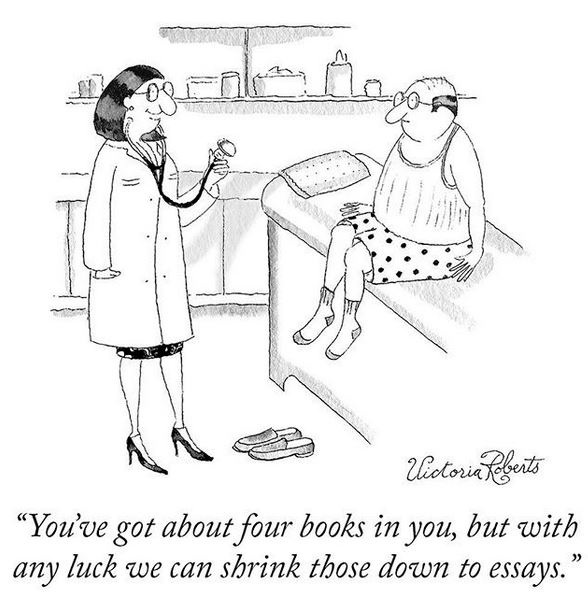 "You've got about four books in you, but with any luck we can shrink those down to essays."