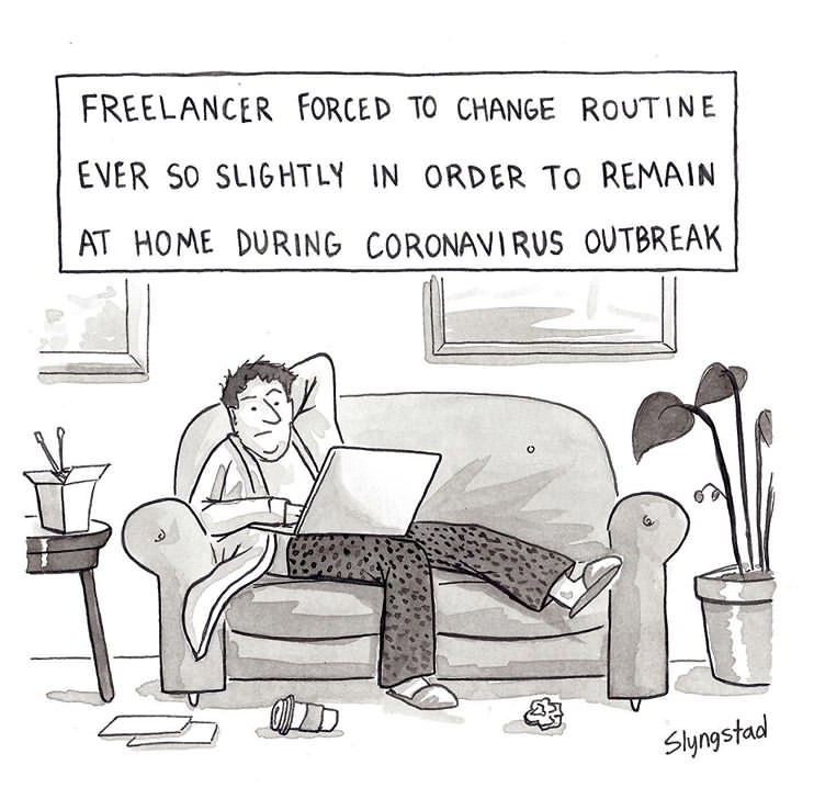 FREELANCER RECLINING ON HIS COUCH